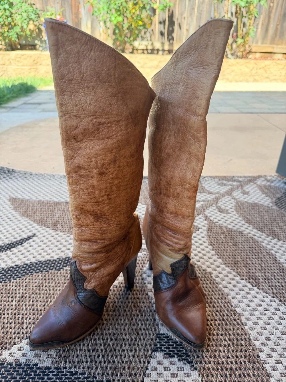 Vintage Zodiac USA Leather Tall Slouch Boots 70s/80s 6.5 RARE